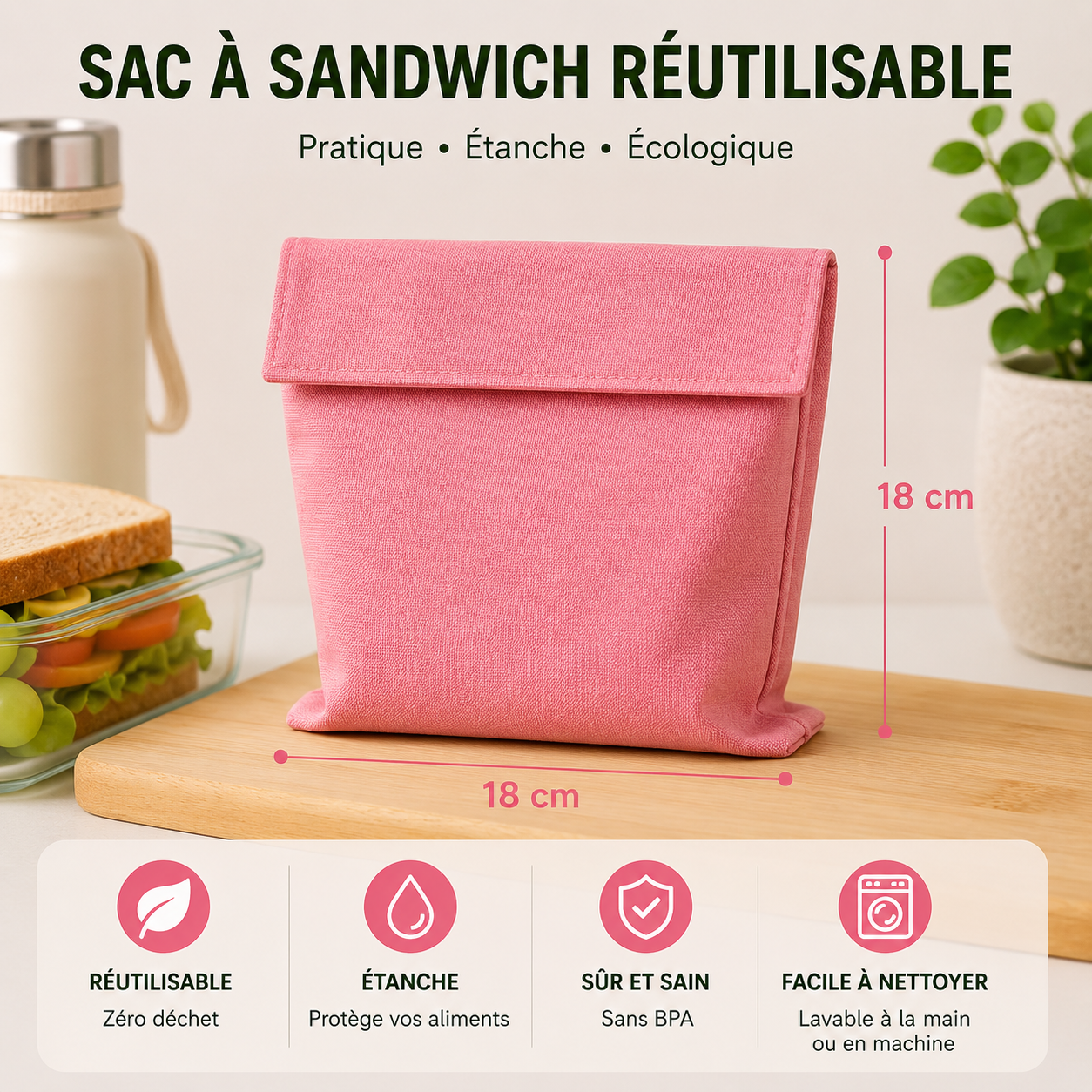 Sac réutilisable avec doublure en TPU