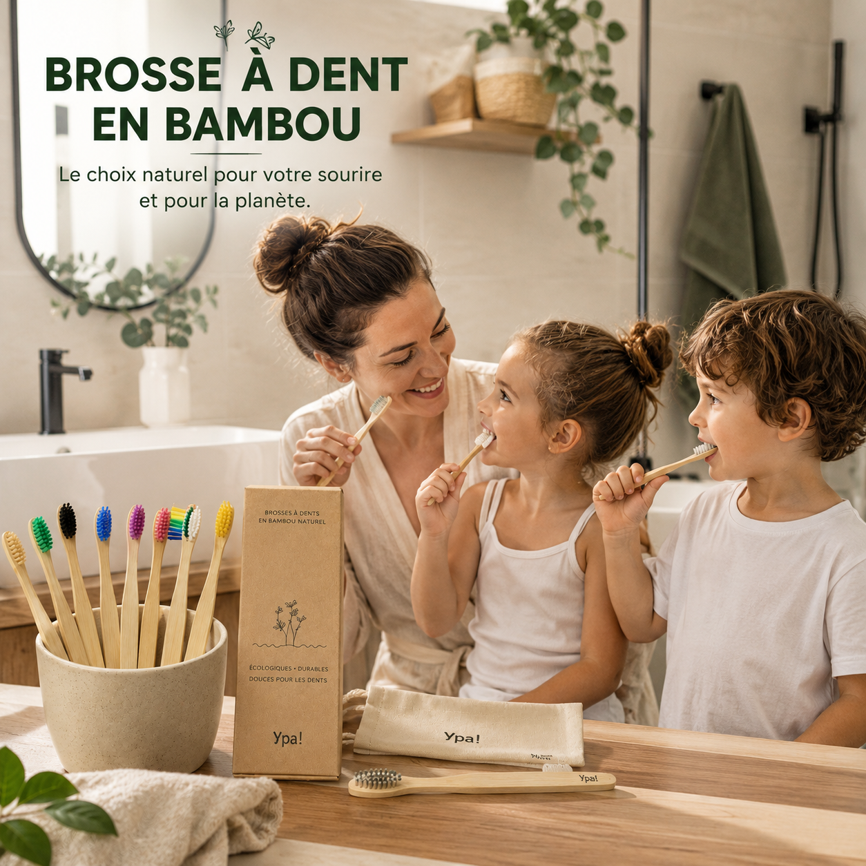 Brosse à dent en bambou naturel