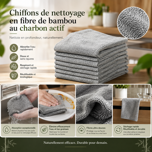 Chiffon microfibre gris charbon