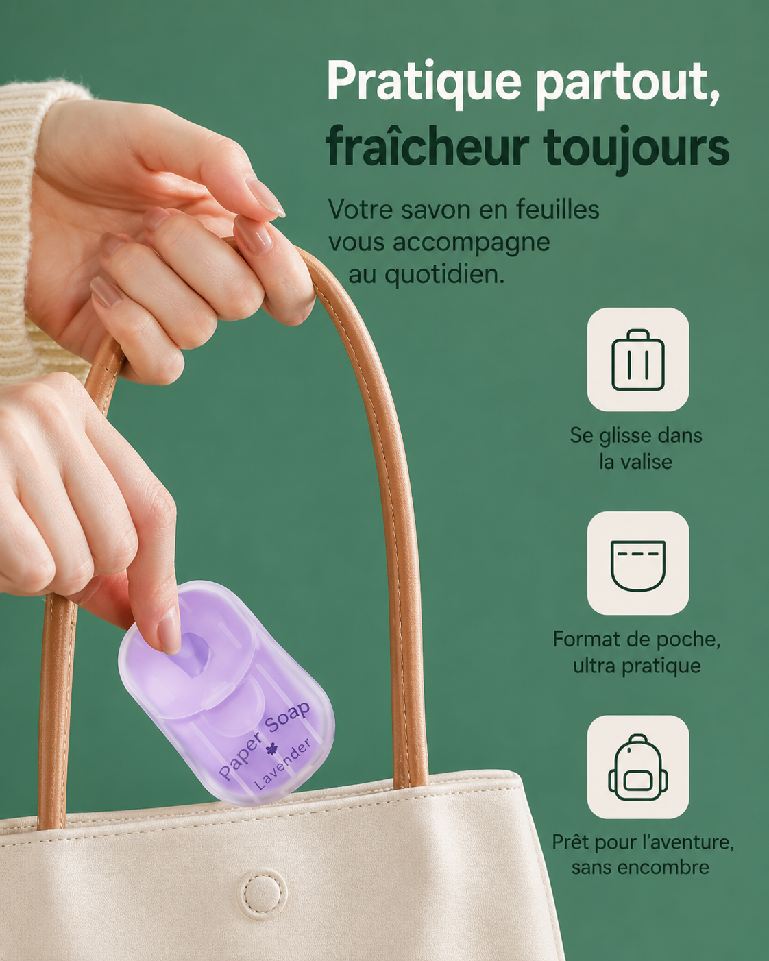 Savon en papier à dissolution rapide