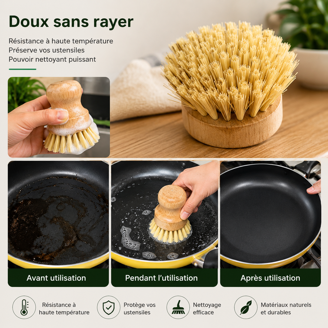 Brosse à vaisselle en bambou