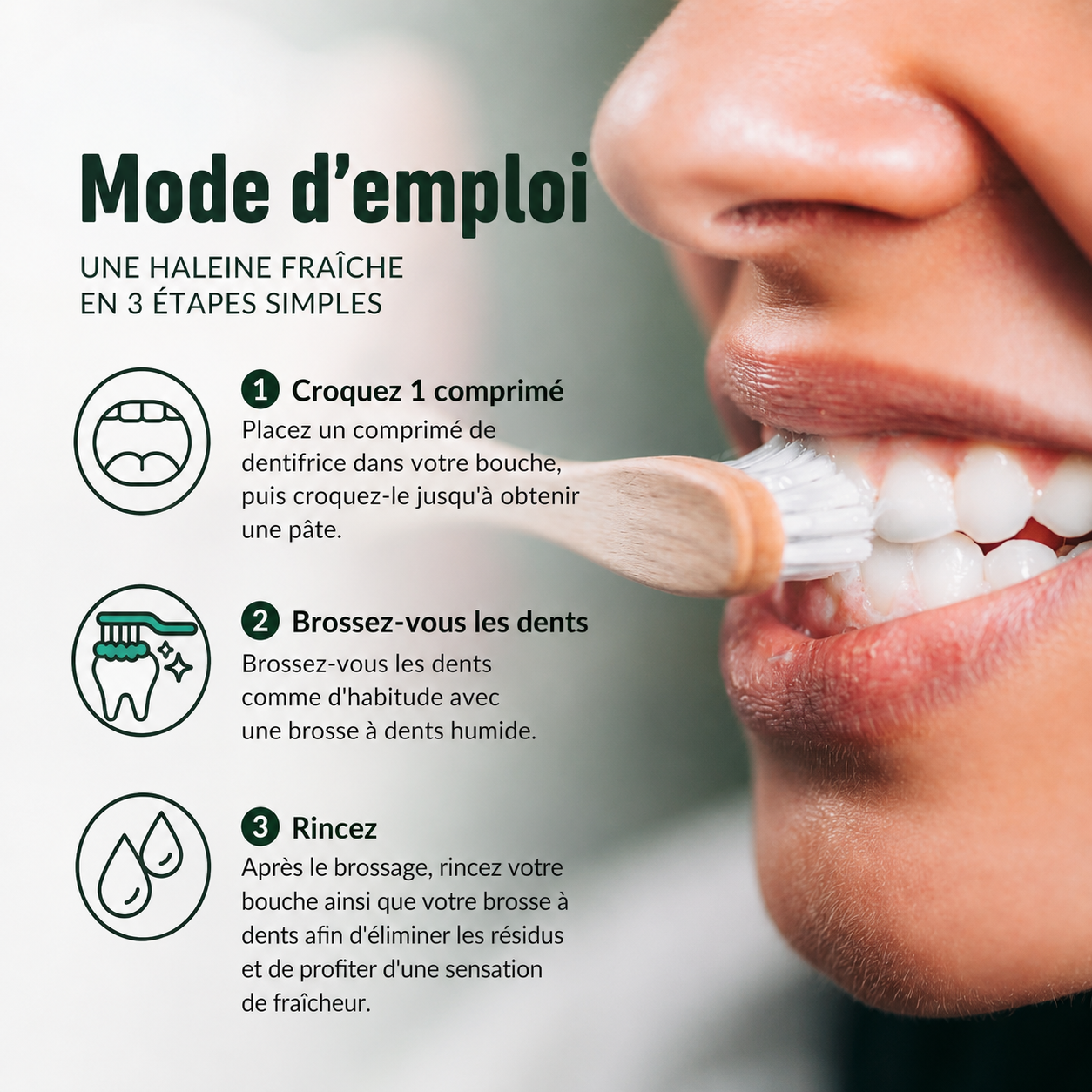 Comprimés de dentifrice a la menthe