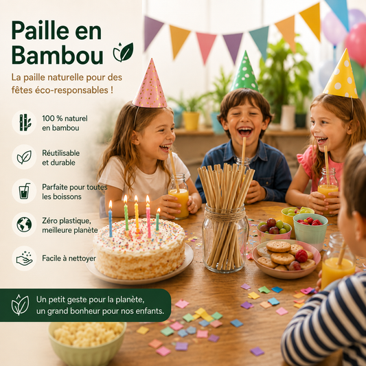 Paille en bambou réutilisable
