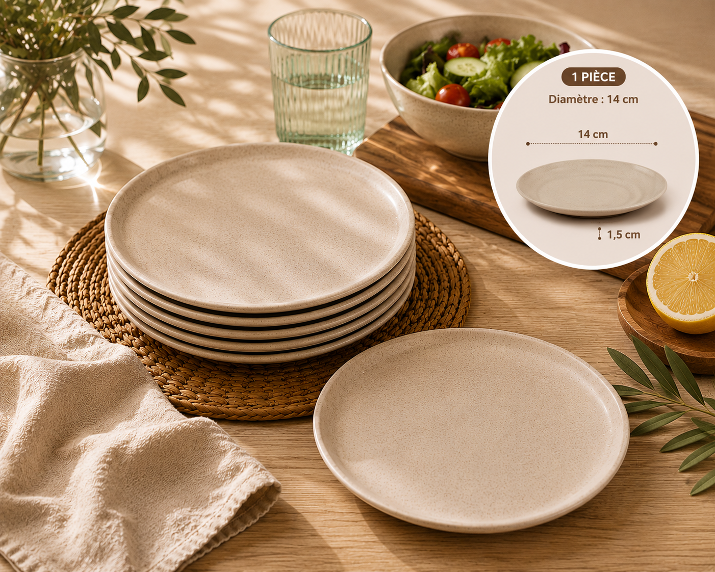 Vaisselle jetable en coque de riz