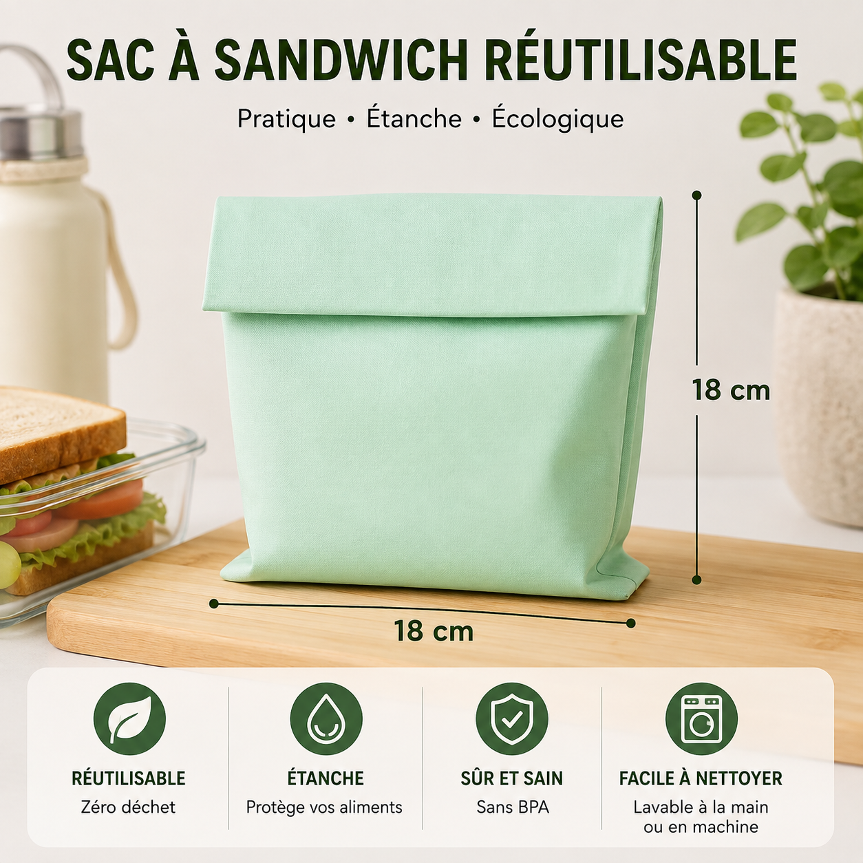 Sac réutilisable avec doublure en TPU