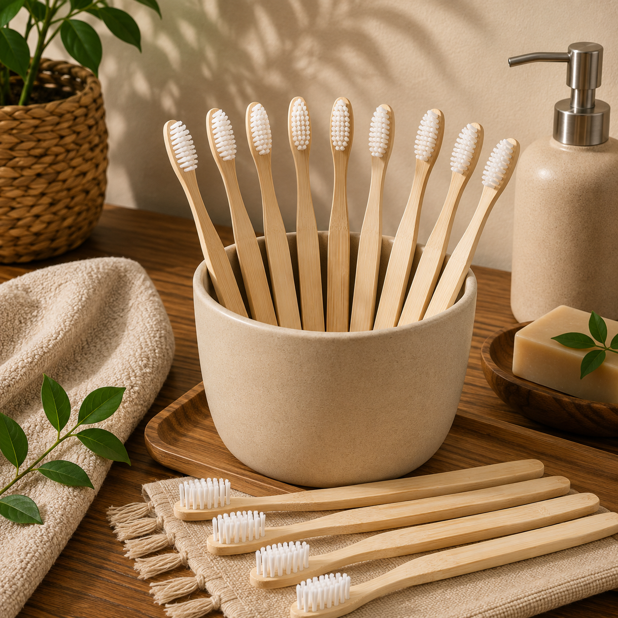 Brosse à dent en bambou naturel