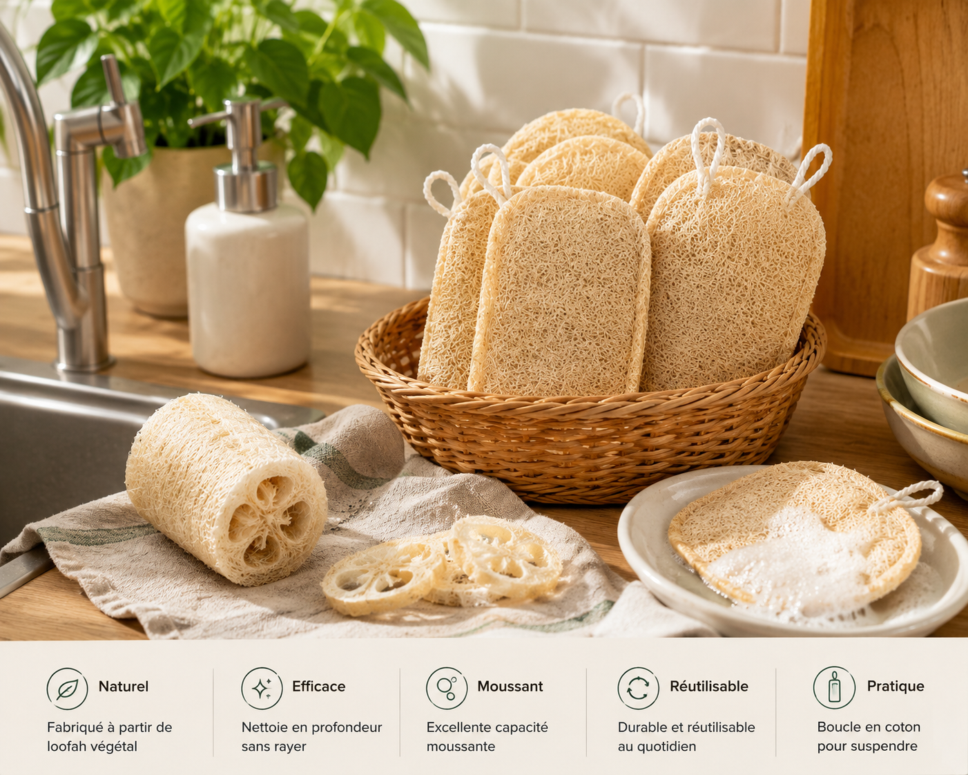 Eponge en fibre de loofah