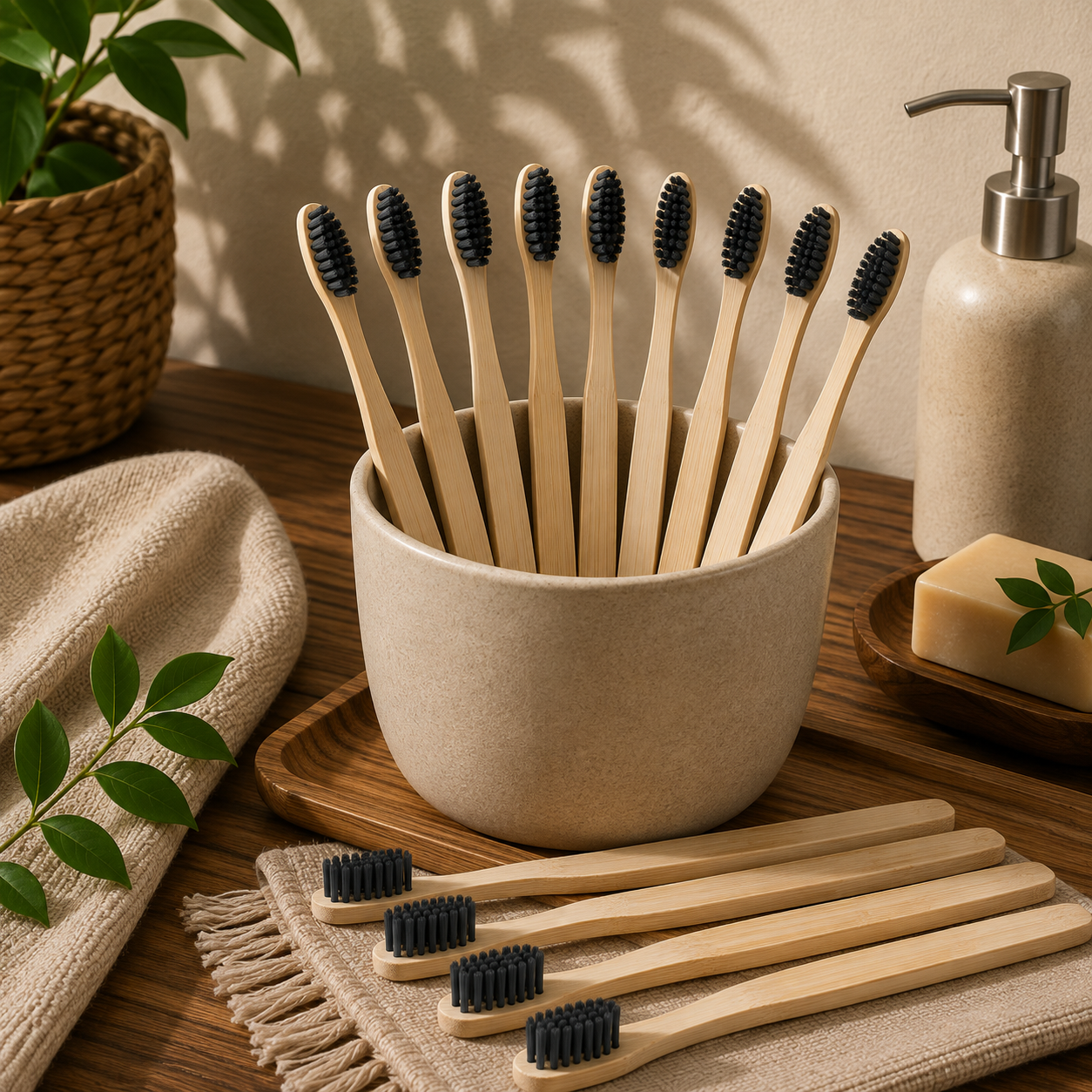 Brosse à dent en bambou naturel