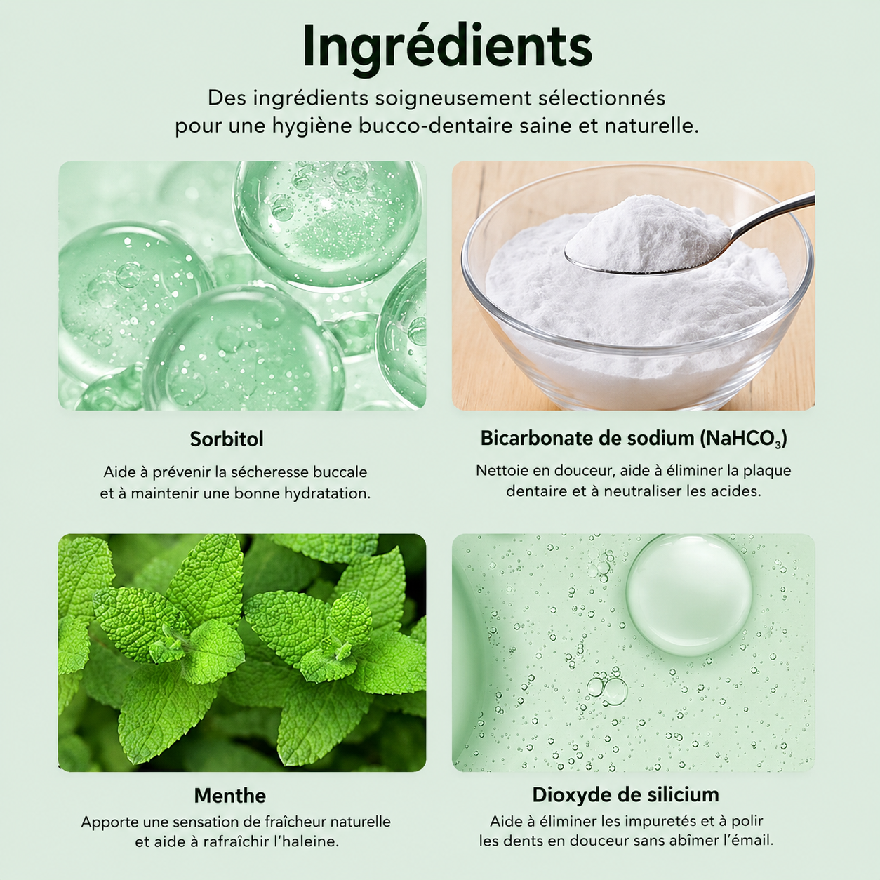 Comprimés de dentifrice a la menthe