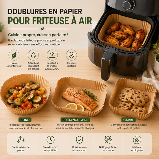 Doublure en papier pour airfryer