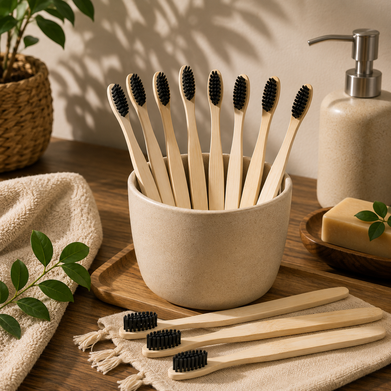 Brosse à dent en bambou naturel